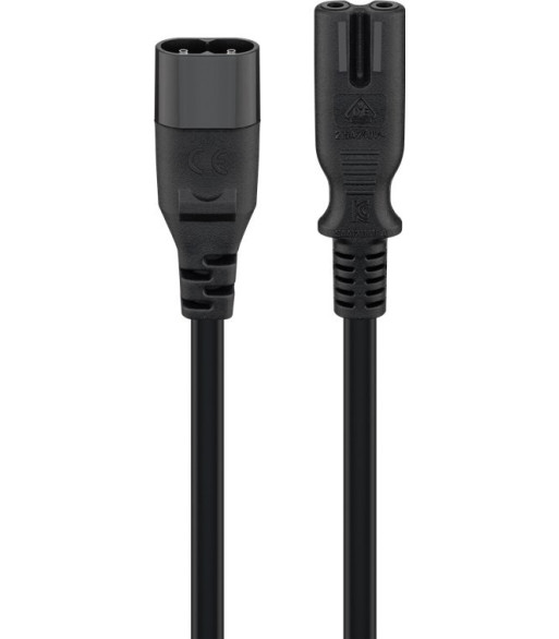 GOOBAY - Strømkabel - IEC60320 C7 til IEC60320 C8
