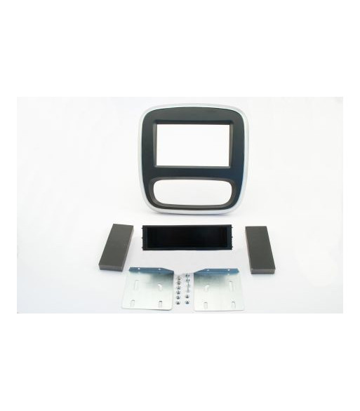 2-DIN Radioramme Opel/Renault Ramme/Nissan. Sort - Sølv