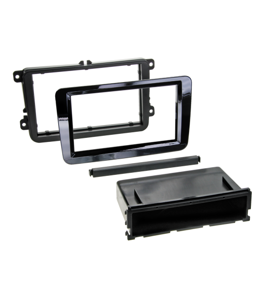 2-DIN Radioramme Med Aflæggerrum - Seat/Skoda/VW - Piano Sort