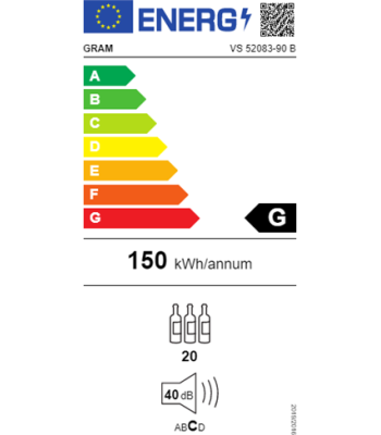 GRAM VS 52083-90 B - FRITSTÅENDE VINKØLESKAB