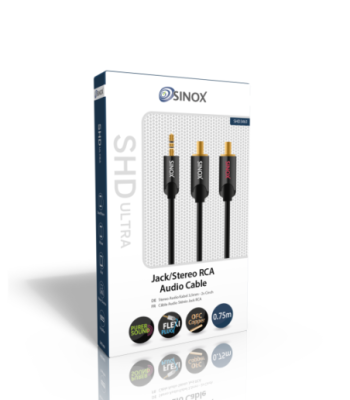 Sinox SHDultra minijack til phono 0,75m - sort