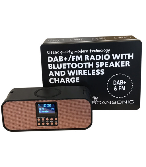 SCANSONIC PA8001 DAB+ RADIO MED TRÅDLØS OPLADER