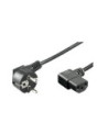 MicroConnect - Strømkabel - IEC 60320 - 1.8 m - 90° stikforbindelse - sort