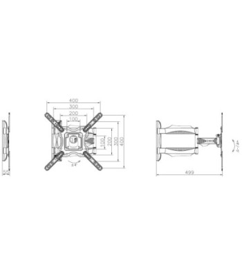 Harmony DB142 vægbeslag med udtræk og tilt