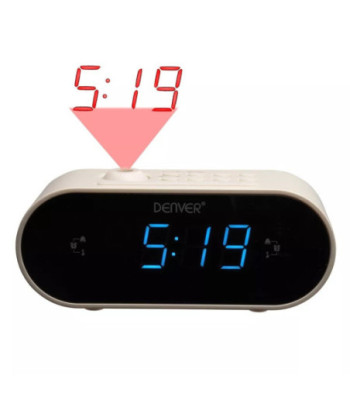 Denver CRP-717white clockradio med projektion - HVID