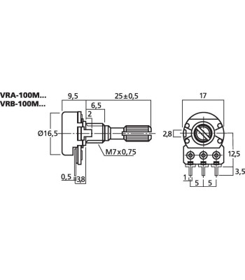 Potmt lin 5KOhm - VRB-100M5 MONACOR