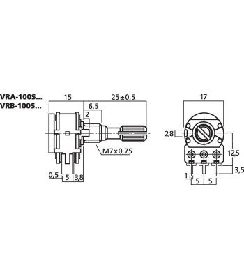 Potmt lin st 50KOhm - VRB-100S50 MONACOR