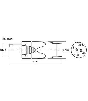 NEUTRIK Speakon-stik hun - NLT4FXX
