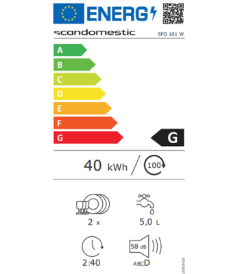SCANDOMESTIC SFO 101 W - BORDOPVASKEMASKINE