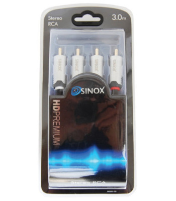Sinox SHD Phono kabel. 3m. Sort