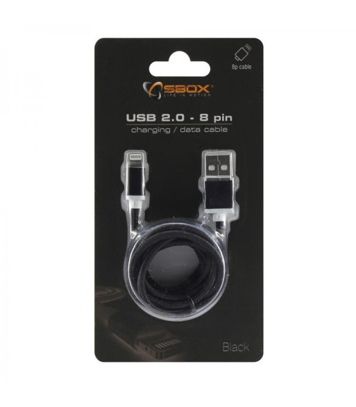 SBox IPH7-B Lightningkabel - SORT