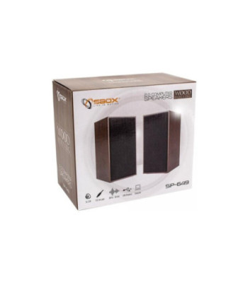 Sbox SP-649 PC-højttalere i brun trælook