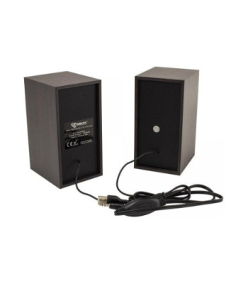 Sbox SP-649 PC-højttalere i brun trælook