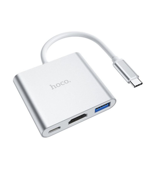 HOCO HB14 USB-C hub - SØLV