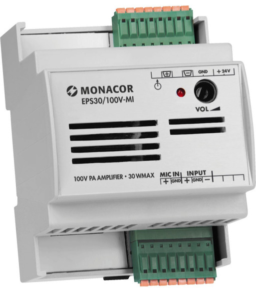 MONACOR 100V PA forstærker DIN - EPS30/100V-MI