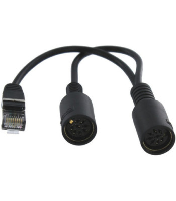 Cavus adapter kabel 8-pin / RJ45. 0,15m. Sort