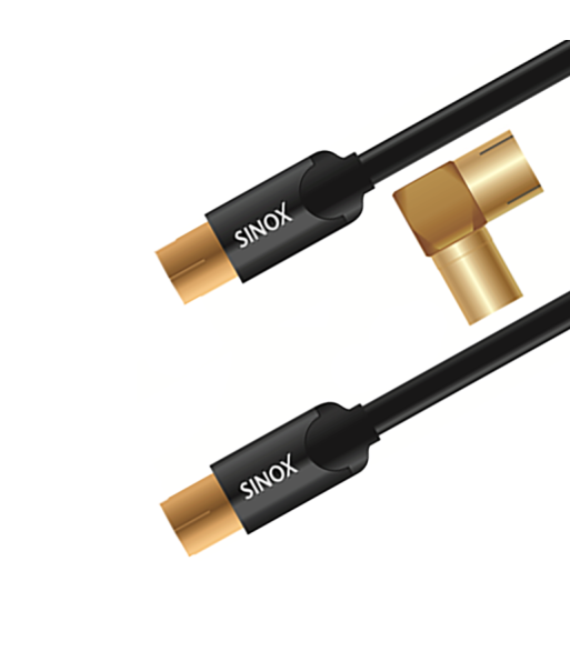 Sinox SHD antennekabel. 3m. Sort