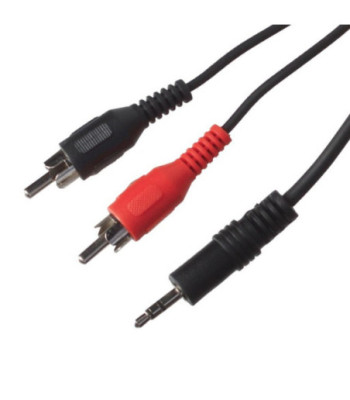 Sinox One mini jack til phono kabel. 10m. Sort