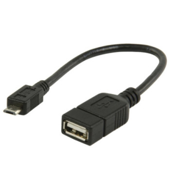 Sinox One USB Micro OTG adapter. 0,1m. Sort