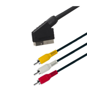 Sinox One Composite til scart kabel. 2m. Sort