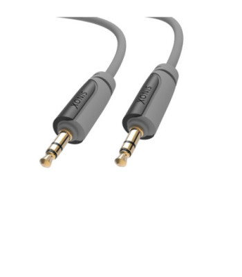 Sinox 3,5mm mini jack kabel. 0,5m. Grå/sort