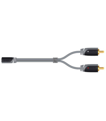 5mm mini jack til phono kabel. 1m. Grå/sort