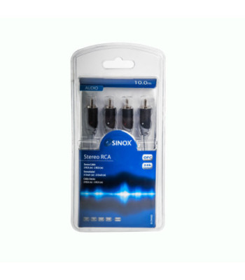 Sinox Phono kabel. 10m. Grå/sort