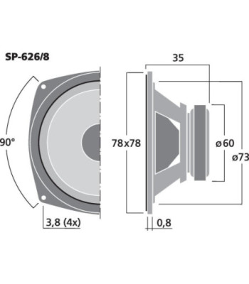 Højttaler - SP-626/8 MONACOR