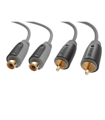 Sinox Phono forlængerkabel. 5m. Grå/sort