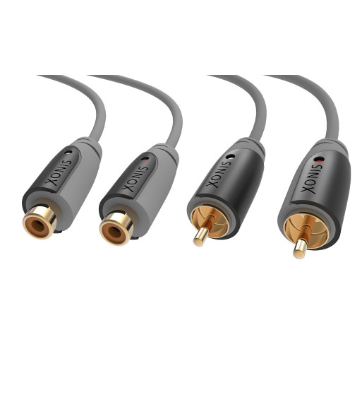 Sinox Phono forlængerkabel. 5m. Grå/sort