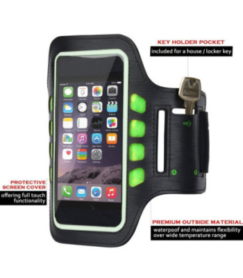 Sinox løbearmbånd med LED lys til smartphone. Sort