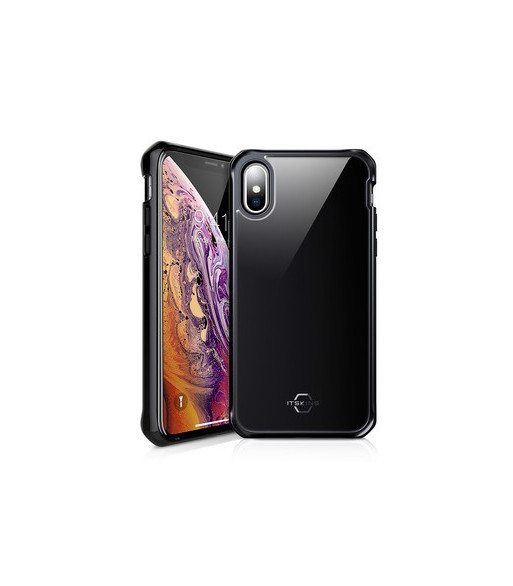 ITSKINS HYBRID GLASS cover til iPhone XS / X®. Sort