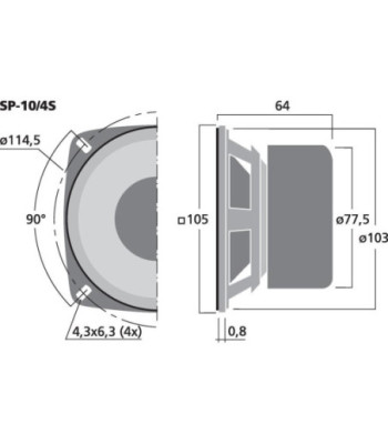 Højttaler - SP-10/4S MONACOR