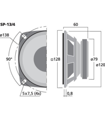 5´´ højttaler - SP-13/4 MONACOR