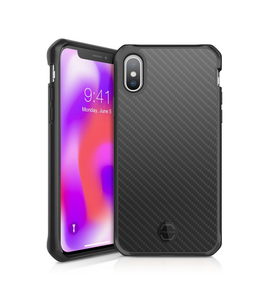 ITSKINS HYBRID CARBON cover til iPhone XS Max®. Sort