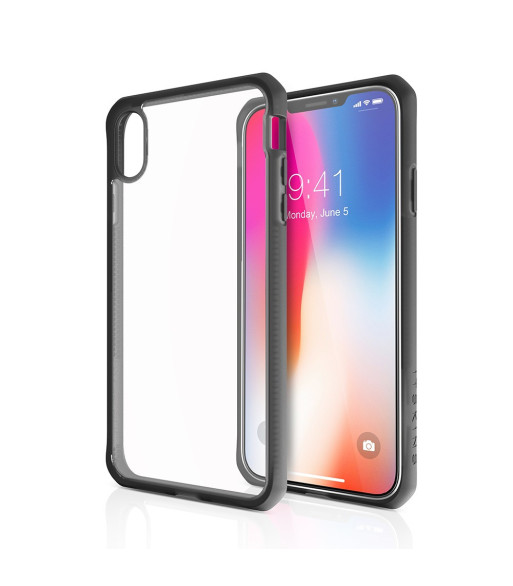 ITSKINS HYBRID FROST cover til iPhone XS Max®. Sort og gennemsigtig