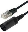 Cavus adapterkabel 8-pin DIN til RJ45. 0,15m. Sort
