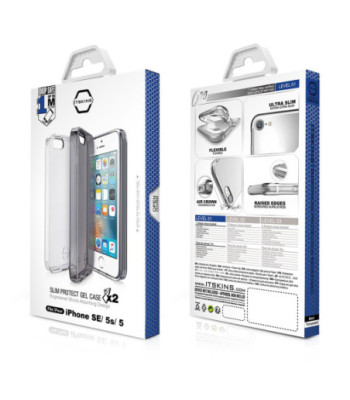 ITSKINS NANO DUO cover til iPhone 5 / 5S / 5SE®. Sort og gennemsigtig
