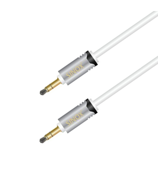 Sinox SHD mini jack kabel. 0,75m. Hvid