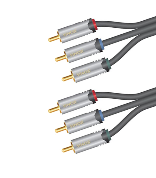 Sinox SHD phono kabel. 1,5m. Grå/Sort