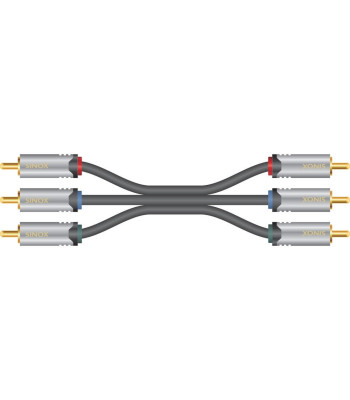 Sinox SHD phono kabel. 1,5m. Grå/Sort