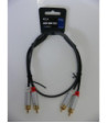 Sinox Phono kabel. 0,75m. Sort
