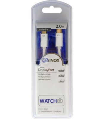 Sinox iMedia Mini DisplayPort kabel. 2m. Hvid