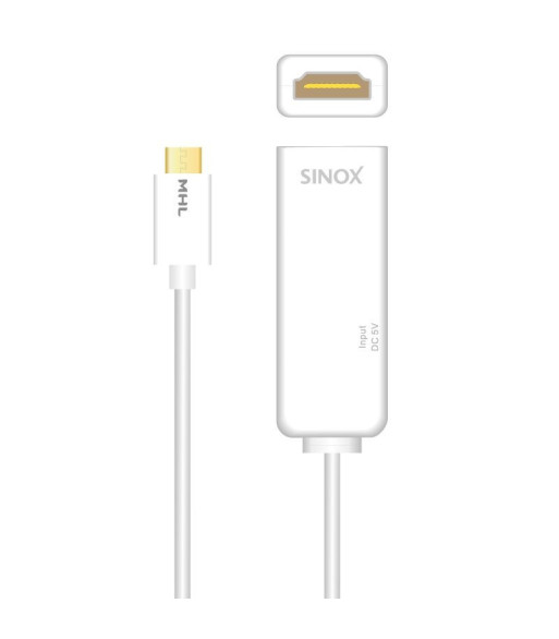 Sinox iMedia HDTV adapter. 0,2m. Hvid