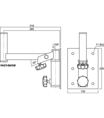 Vægbeslag  - PAST-88/SW Monacor