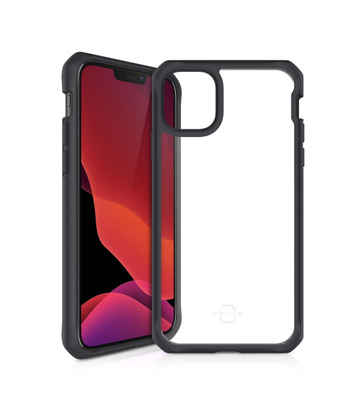 ITSKINS HYBRID SOLID cover til iPhone 12 mini®. Sort og gennemsigtig