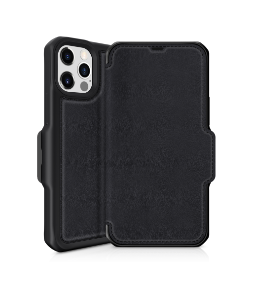 ITSKINS HYBRID FOLIO cover til iPhone 12 Pro Max®. Sort med genanvendt læder
