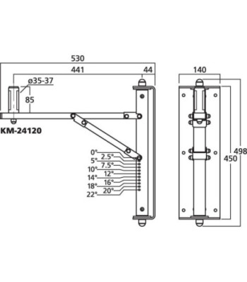 Vægbeslag - KM-24120 K_NIG / MEYER