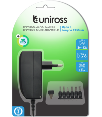 Uniross universal strømforsyning 2,25A