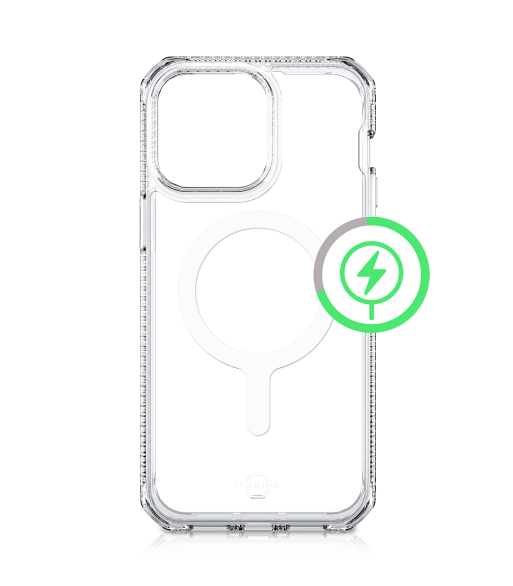 ITSKINS HYBRID MAGSAFE CLEAR cover til iPhone 13 Pro®. Gennemsigtig